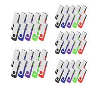 Lot de 50 Cles USB 2.0 Clé USB 8Go Lecteur USB Flash Drive Mémoire Stick Stockage Rotation Disque Pendrive pour Ordinateur Portable/PC/Voiture (5 Couleurs)