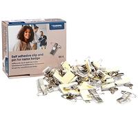 Lot de 50 Clips Badge 3-en-1 | Pince + Épingle + Adhésif 23×13mm