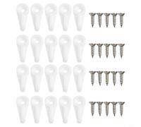Lot de 50 clips de fixation murale pour miroir - Supports de fixation en plastique sans cadre pour albums photos en acrylique, armoires, murs de maçonnerie - Blanc - 5 mm (D 20 pièces)