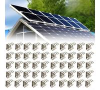 Lot de 50 clips de guidage d'eau photovoltaïque en acier inoxydable pour panneaux solaires avec trois canaux de drainage pour la gestion de l'eau (33 mm)
