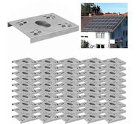 Lot de 50 clips de mise à la terre photovoltaïques en acier inoxydable en forme de C, panneaux solaires pour plaques de mise à la terre pour montage de module PV sur les toits, le sol et les serres