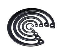 Lot de 50 clips en C en alliage d'acier noir de 21 mm, circlips internes, anneau de retenue interne