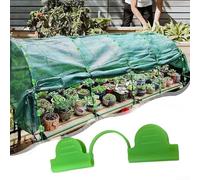 Lot de 50 clips en plastique à double tête pour cadres d'arche de serre pour fixer un film, un pare-soleil et une moustiquaire sur les étagères de jardin (50 pièces, 6 mm)