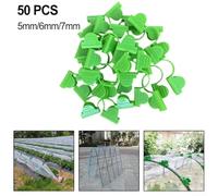 Lot de 50 clips en plastique pour cadre d'arche de serre, film et filet, clips à double tête conçus pour sécuriser les revêtements (50 pièces de 6 mm)
