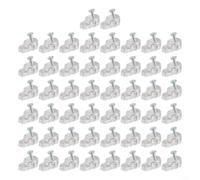 Lot de 50 clips en plastique pour panneau de verre Transparent 3-4 mm | Maintien sûr pour verre de 3 à 4 mm, design transparent, comprend 50 vis, installation facile par perçage