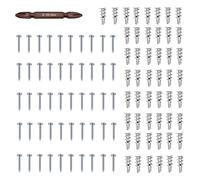 - Lot de 50 clous de construction avec 50 éléments de fixation - Vis de meubles en métal - Pour murs en bois, murs creux, plaques murales, salle de bain, cuisine et cadre photo