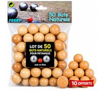 Lot de 50 Cochonnets en Bois pour Pétanque + 10 Gratuit - Pack De 60 Buts - Accessoires De Jeu De Boules