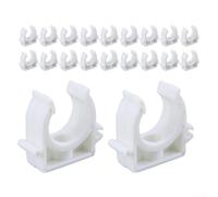 Lot de 50 colliers de serrage blancs en forme de U pour fixation sécurisée de l'air comprimé et du tuyau, tube de 25 mm et 32 mm de diamètre extérieur avec large canal pour éviter le glissement dans