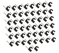 Lot de 50 colliers de serrage en forme de J pour la hauteur des tubes en métal CPVC solide Matériel de montage de tuyaux noirs avec clous de montage