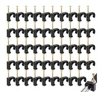 Lot de 50 colliers de serrage en J - Avec - Organisation de la maison pour sèche-linge - Montage ferme, jardin, cour, terrasse, allée, terrain - Sport