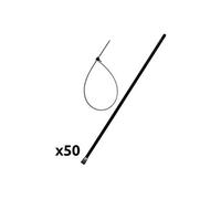 Lot de 50 colliers réutilisables 7,6x 370mm - Noir - Zenitech