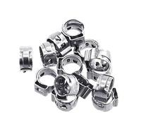 Lot de 50 colliers serrage à oreille unique 5,8 21 mm, en acier inoxydable 304, outil sertissage anneau, continu(10.8-13.3 MM)
