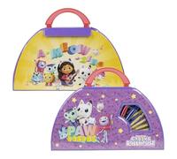 Lot de 50 Coloriages Gabby's Dollhouse - Inclut des Feutres, Aquarelles et Crayons de Couleur - avec Ciseaux et Règle pour faire des Loisirs Créatifs - Produit Original Conçu en Espagne