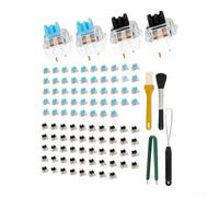 Lot de 50 commutateurs de clavier bleus et 50 noirs à 3 broches | 50 clics bleus, 50 noirs tactiles, design à 3 broches, boîtier transparent, s'adapte à la plupart des planches