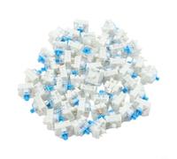 Lot de 50 commutateurs mécaniques bleus avec boîtier transparent et design à 3 broches pour une soudure facile sur les circuits imprimés de clavier
