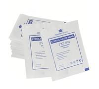 Lot de 50 Compresses stériles, 5 x 5 cm Compresses stériles en non tissé, pansements stérile pour plaies, bandage de nettoyage stérile, pour la maison et l'extérieur