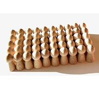 Lot de 50 cônes en bois à peindre et à bricoler, figurines de jeu en bois non peint, cônes en bois pour décoration, mariage, jeux de société, etc. Fabriqué en Allemagne. (50 cônes de 19/40 mm)
