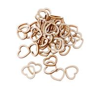 Lot de 50 confettis en bois creux en forme de cœur pour décoration de table de mariage - Pour argent