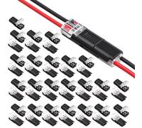 Lot de 50 connecteurs de câble de voiture étanches à 2 broches | Connecteur rapide de voiture - Raccord de câble enfichable - Connexions rapides - 12 V - Pour câble 18-22 AWG