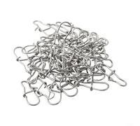 Lot de 50 connecteurs de crochet de pêche solides émerillons pour une pêche fiable en acier inoxydable (3#)