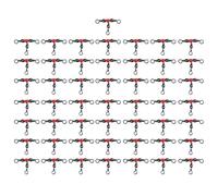Lot de 50 connecteurs de pêche à 3 voies en eau douce et salée - Pivots à 3 voies - Triple tailles multiples