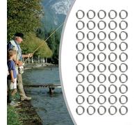 Lot de 50 connecteurs de pêche à anneau fendu en acier inoxydable, double boucle pour appâts durs, résistant à la corrosion, adapté à la pêche à la pêche à la carpe et en eau douce (14 mm)