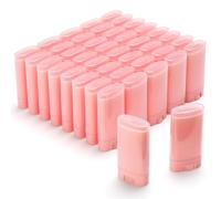 Lot de 50 contenants de déodorant vides ovales 15 ml, taille voyage. Tubes de déodorant solide rechargeables, tubes de baume à lèvres pour baume à lèvres, savon, déodorant DIY (Rose)