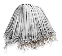 Lot de 50 cordons de cou plats de 81,9 cm en coton avec crochet pivotant pour porte-clés, cartes d’identité, etc. 50 gris