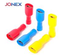 Lot de 50 cosses à sertir de 6,3 mm, connecteurs de fils électriques, femelles isolées Faston pour câbles à connexion rapide, fiches d'épissure F-Yellow-50PCS