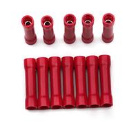 Lot de 50 cosses à sertir isolées - Connecteurs bout à bout for câbles électriques BV1.25, BV2.5 et BV5.5 for un sertissage fiable(Red)