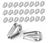 Lot de 50 cosses de câble métallique M4 en acier inoxydable - Cosse de câble en acier inoxydable - Pour câble en acier, corde à linge, corde forestière - Auvent fixe - Rigging