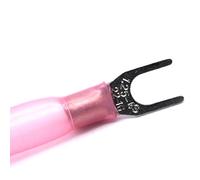 Lot de 50 cosses de fourche en cuivre étamé avec gaine thermorétractable Rouge 0,5-1,5 mm Ø M4