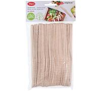 Lot De 50 Couteaux En Bois Naturel Jetables 16 Cm Alpina Beige
