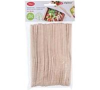 Lot de 50 Couteaux en Bois Naturel Jetables 16 cm Alpina Beige Beige G