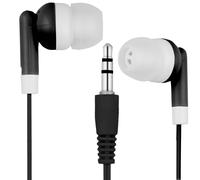 Lot de 50 couteurs intra-auriculaires LowCostEarbuds noirs et blancs, en gros, emball s individuellement