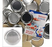 Lot de 50 couvercle argenté (to 82) 230 ml, 350 ml ou 435 ml bocaux avec diamant sucre gelierzauber livret de recettes