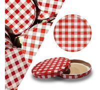 Lot de 50 couvercles pour bocal To 82 modèle 230 / 350 ou 435 ml. Motif carreaux Rouge
