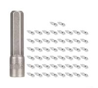Lot de 50 crampons à neige antidérapants en acier inoxydable pour pneus de 4 x 12 mm et 4 x 9 mm avec outil d'installation pour voitures, camions, SUV (m4 x 9 argent)