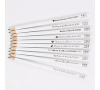 Lot de 50 crayons personnalisés gravés au laser pour mariages, décoration de mariage rustique, Save The Date, Pencil Us In