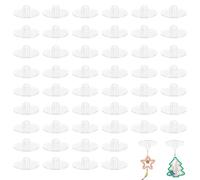 Lot de 50 crochets de plafond autocollants, crochets de suspension en forme de petit disque, crochets à ventouse, crochets de plafond transparents, crochets muraux pour magasin, maison, affiche, mât