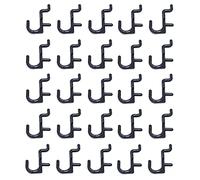 Lot de 50 crochets en plastique non verrouillables en forme de J pour rangement d'outils de garage Noir