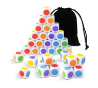 Lot de 50 cubes de couleur, 6 couleurs avec points personnalisables
