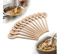 Lot de 50 cuillères à soupe en bois BUKOWY 20 cm - avec découpe « sourire »