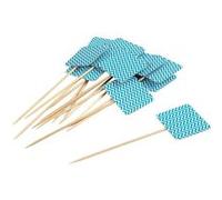 Lot de 50 cure-dents avec drapeau pour apéritif Fackelmann Nature Bois brun G