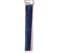 Lot de 50 cure-pipes en fil chenille, 5 couleurs métalliques, diamètre 8 mm et longueur 50 cm, idéal pour les enfants pour bricoler et créer des animaux, des figurines et d'autres formes
