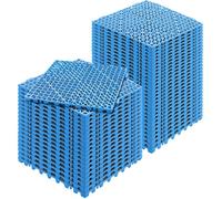 Lot de 50 Dalles de Jardin Piscine-VEVOR-30x30x1,5 cm-PVC Drainage Rapide Revêtements de Sol-Terrasse Cuisine Salle de Bain-Bleu
