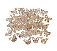 Lot de 50 décorations en bois creuses en MDF, forme de papillon pour la fabrication de cartes, le scrapbooking, le bois, les décorations de mariage, très pratiques et populaires.