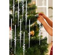 Lot de 50 décorations en forme de stalactites en acrylique transparent pour décoration de sapin de Noël pour une utilisation saisonnière pour des options de style polyvalentes pour toute fête de