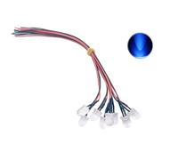 Lot de 50 diodes LED rondes 3 mm, 5 mm, 10 mm devant l'eau câblée 3 V, 5 V, 12 V, rouge, vert, bleu, blanc, RVB, avec support en plastique (bleu 450-460 nm (B), 10 mm rond)