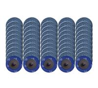 Lot de 50 disques abrasifs à changement rapide, 5,1 cm, disque de verrouillage en rouleau avec revêtement en oxyde de zirconium pour la préparation de surface (grain 36)